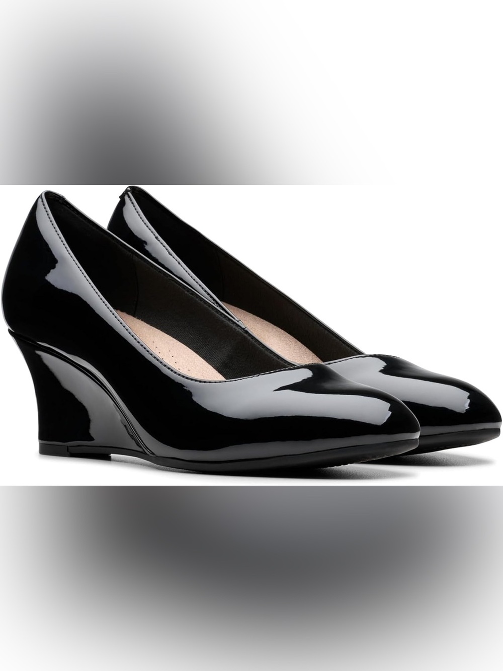 Clarks Women's Collection Olivette Cultured Pearl Pumps - Black Patent Synthetic